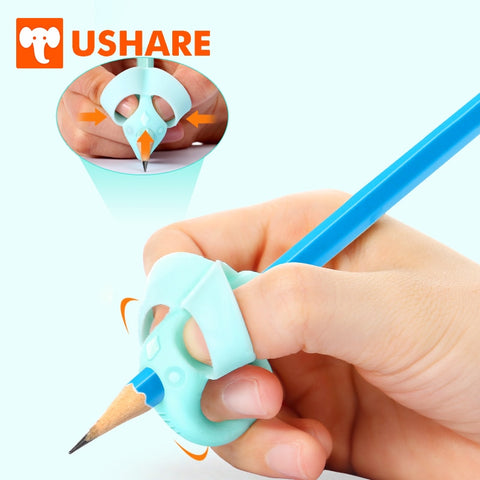 USHARE 4pcs/set High Quality Pencil Grips Correction Owl And Elephant Type Soft Pencil Pen Grips For kids Handwriting Supplies