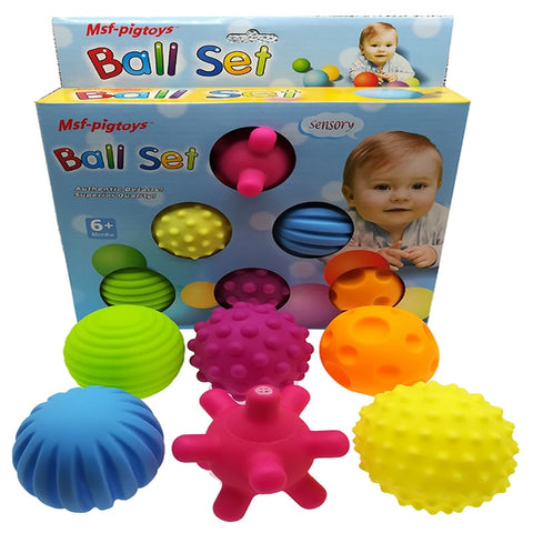 Hand Sensory Baby Toy Rubber Textured Touch Toy Ball Multi Tactile Senses Baby Training Massage Soft Balls toy Squeeze ball set